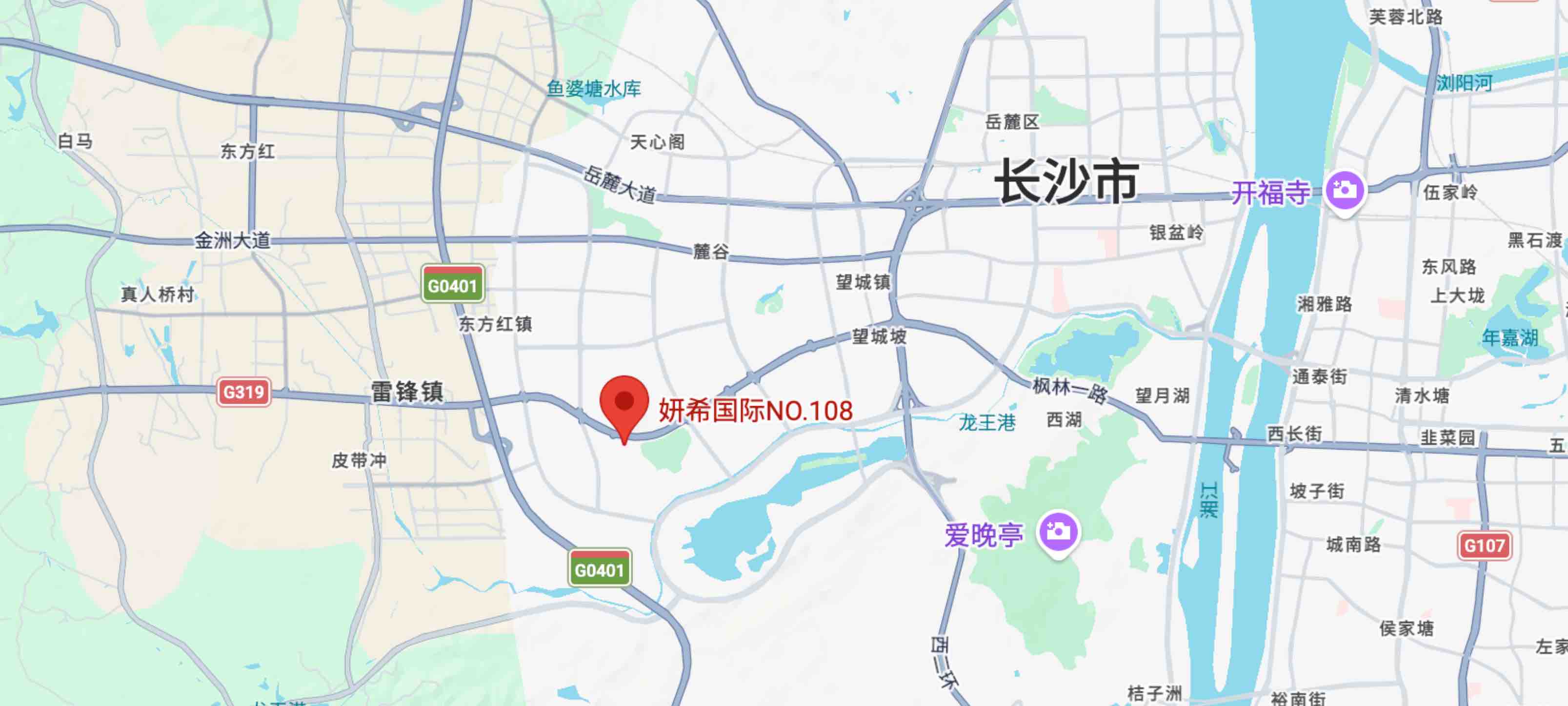 公司位置示意图 - 长沙市岳麓区梅溪湖街道枫林三路859号